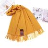 Women's Wool Scarf Autumn and Winter New Thickened Warm Shawl Solid Color Cashmere Scarf Men's Winter Scarf