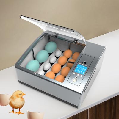 Fully Automatic Digital Egg Incubator, 16 Egg Capacity W/ LCD Display, 110V/12V Dual Voltage, Temperature and Humidity Control