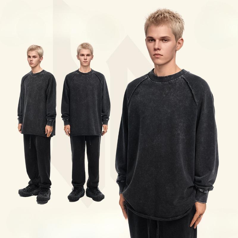 Tavaszi Új Férfi High Street Kerek Nyakú Hosszú Ujjú Laza Pulóver