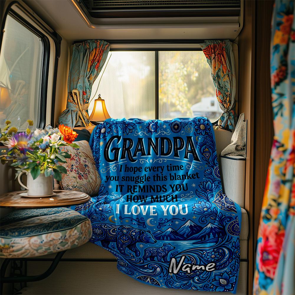 Grandpa'S Love Blanket Gift Blanket Ultrasoft Great For Sofa Couch Office Bed Picnics Four Seasons Universal Versatile Accessory Ideal Gift For