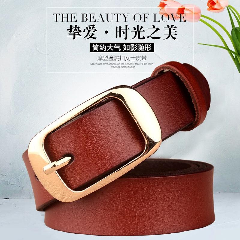 Women'S Belt Leather Cowhide Women'S Leather Casual Belt Decoration
