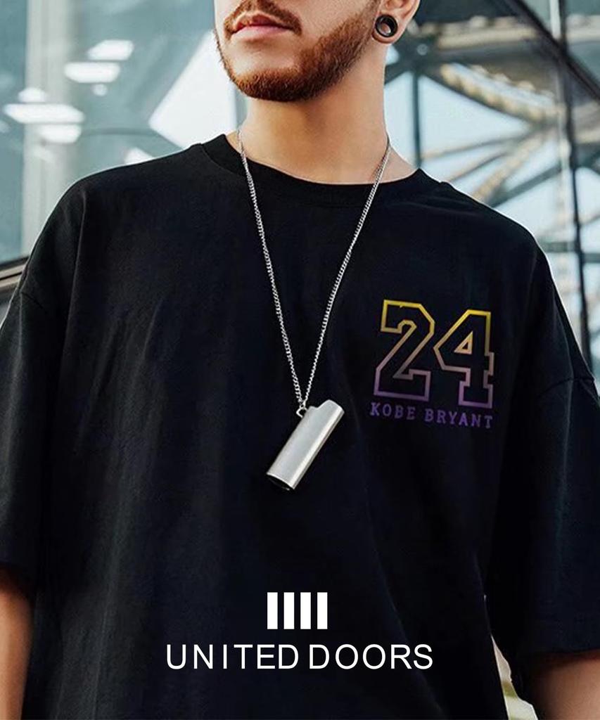 The Doors Men's Lakers Los Angeles Kobe Short Sleeve T-Shirt, Round Neck, Stylish, Size XL, Black, 5S-D18-BKXL