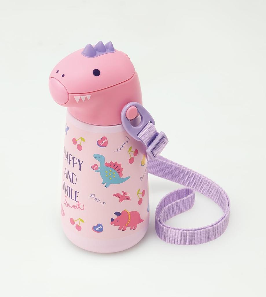 Skater 370ml Edelstahl-Wasserflasche mit Strohhalm, Doppelschichtige Vakuumisolierung, Fröhliches & Lächeln-Design (SSH4D-A)