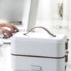 Stainless Steel Electric Lunch Box Corded Heating Compact Design Adjustable Temperature Control Office Food Jar Essential