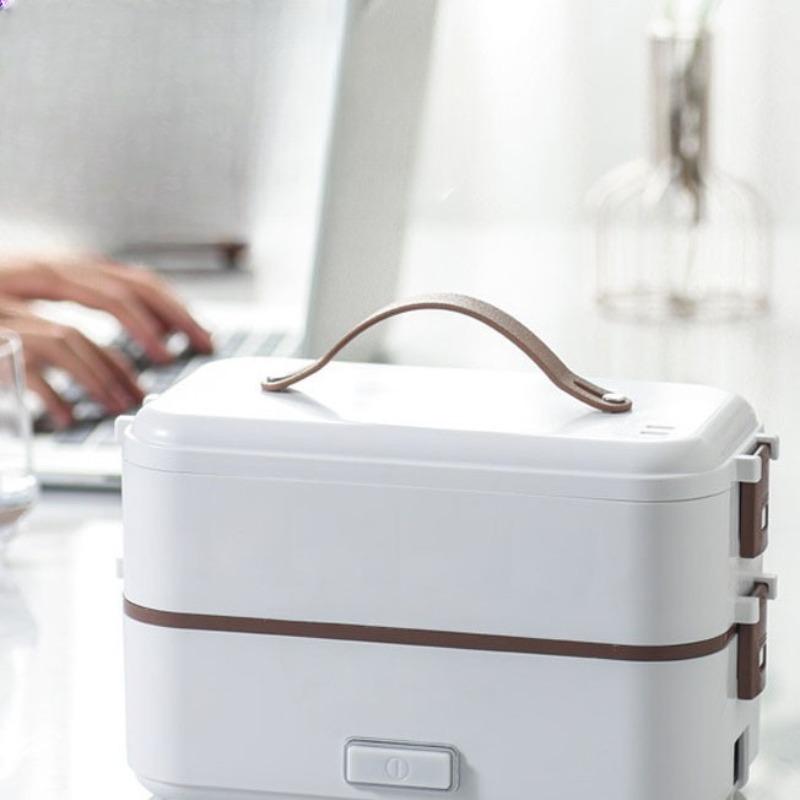 Stainless Steel Electric Lunch Box Corded Heating Compact Design Adjustable Temperature Control Office Food Jar Essential