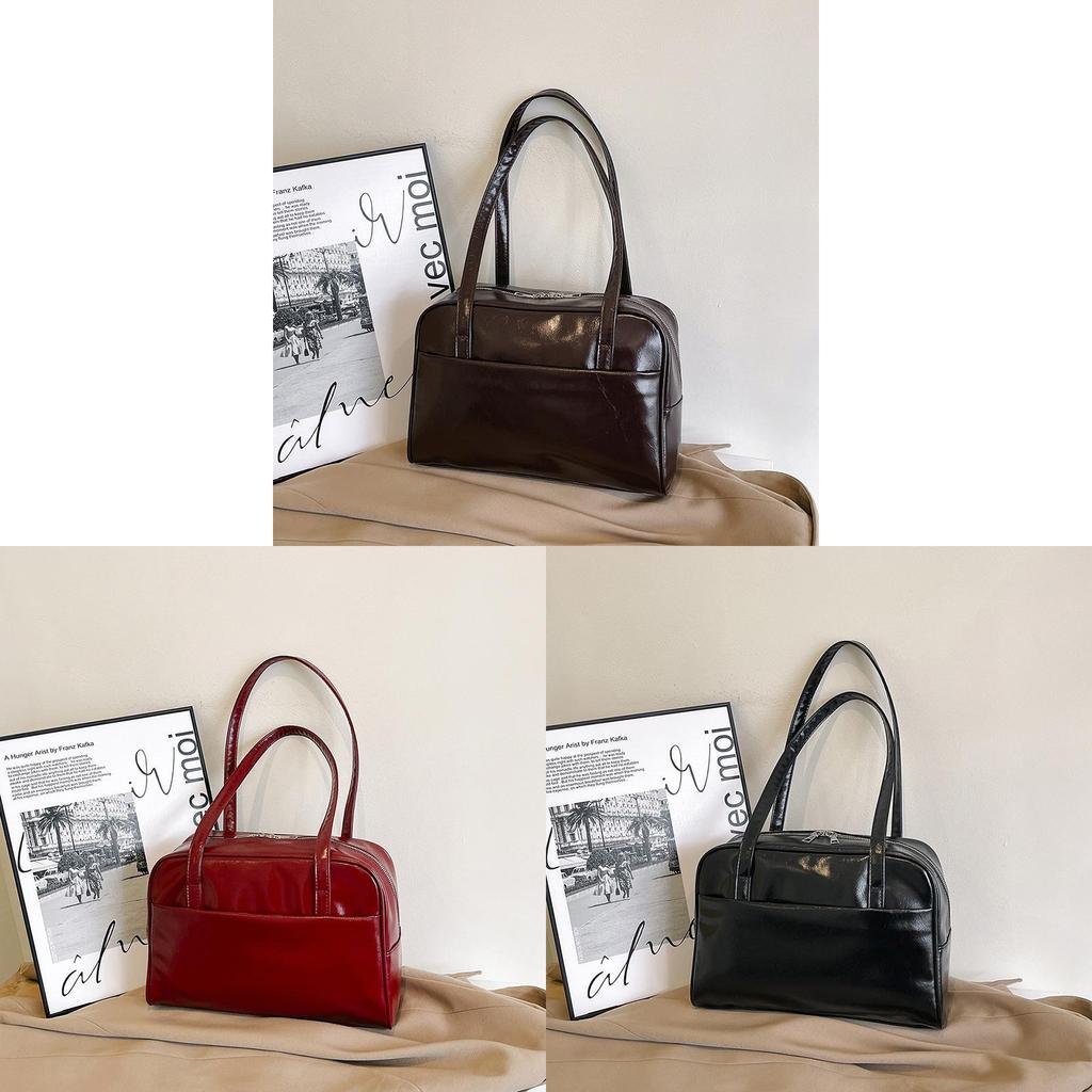 Minimalist Tote Bag Pu Large Capacity Shoulder Bag For Casual Daily Use