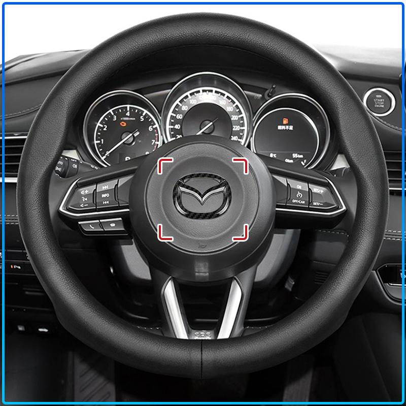 For Mazda 6 3 CX5 5 2 323 CX7 Demio Atenza Axela MX30 CX30 CX3 CX9 RX8 RX7 ABS Car Steering Wheel Center Emblem Sticker Accessories