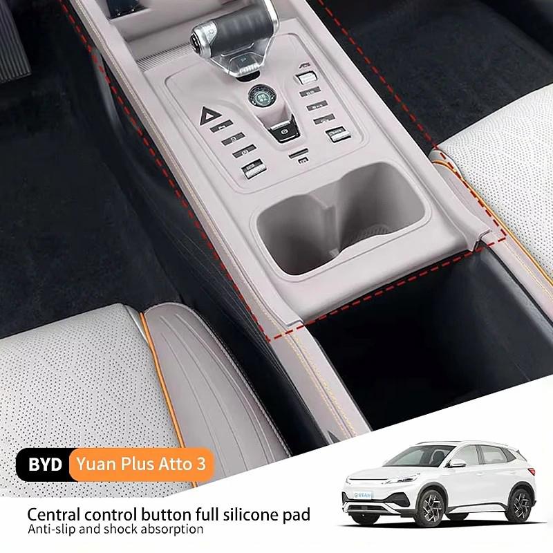 Car LHD Central Control Button Full Silicone Pad Non-slip Scratch-resistant Protective Cover For Byd Yuan Plus Atto 3 -2024