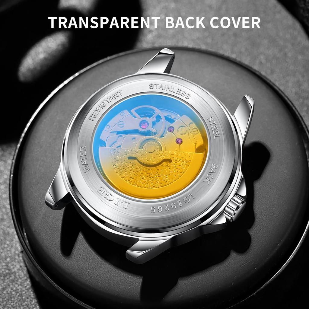 LIGE Unique Dial Quartz Man Watch Stainless Steel Business Luxury Clocks 24-Hour Moon Phase Waterproof Date Week Watches
