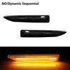 2pcs LED Side Marker Mirror Indicator Lamp Flowing Water Turn Signal Light Amber For BMW 7 Series E65 E66 E67 E68 2001-2008