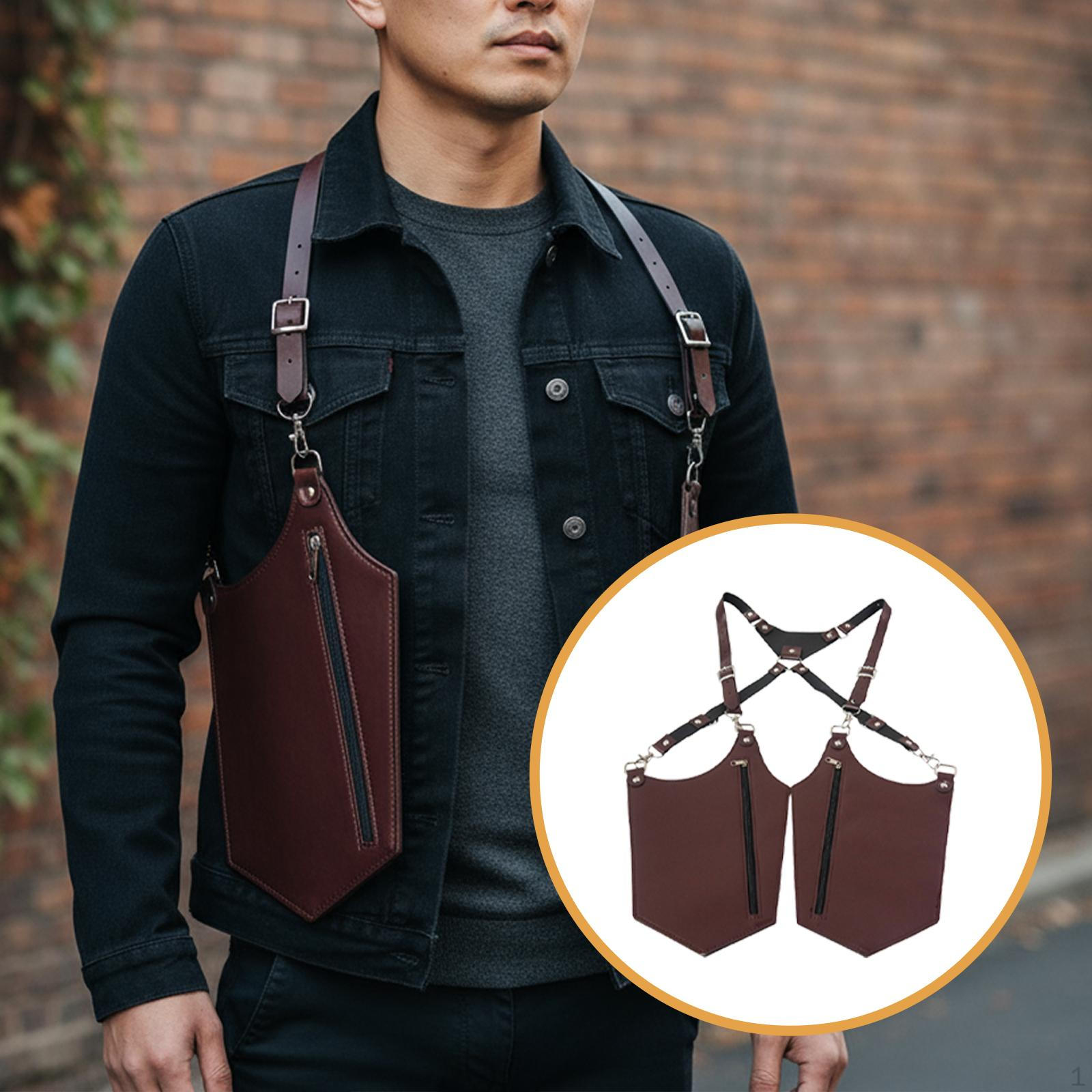 

Наплечная сумка-кобура для скрытого ношения для гаджетов, вечеринок коричневый