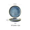 1pcs Light Luxury Ceramic Plate Set Dishes Dinner Plates Dessert Steak Plate Blue Gradient Salad Soup Bowl Plates Tableware