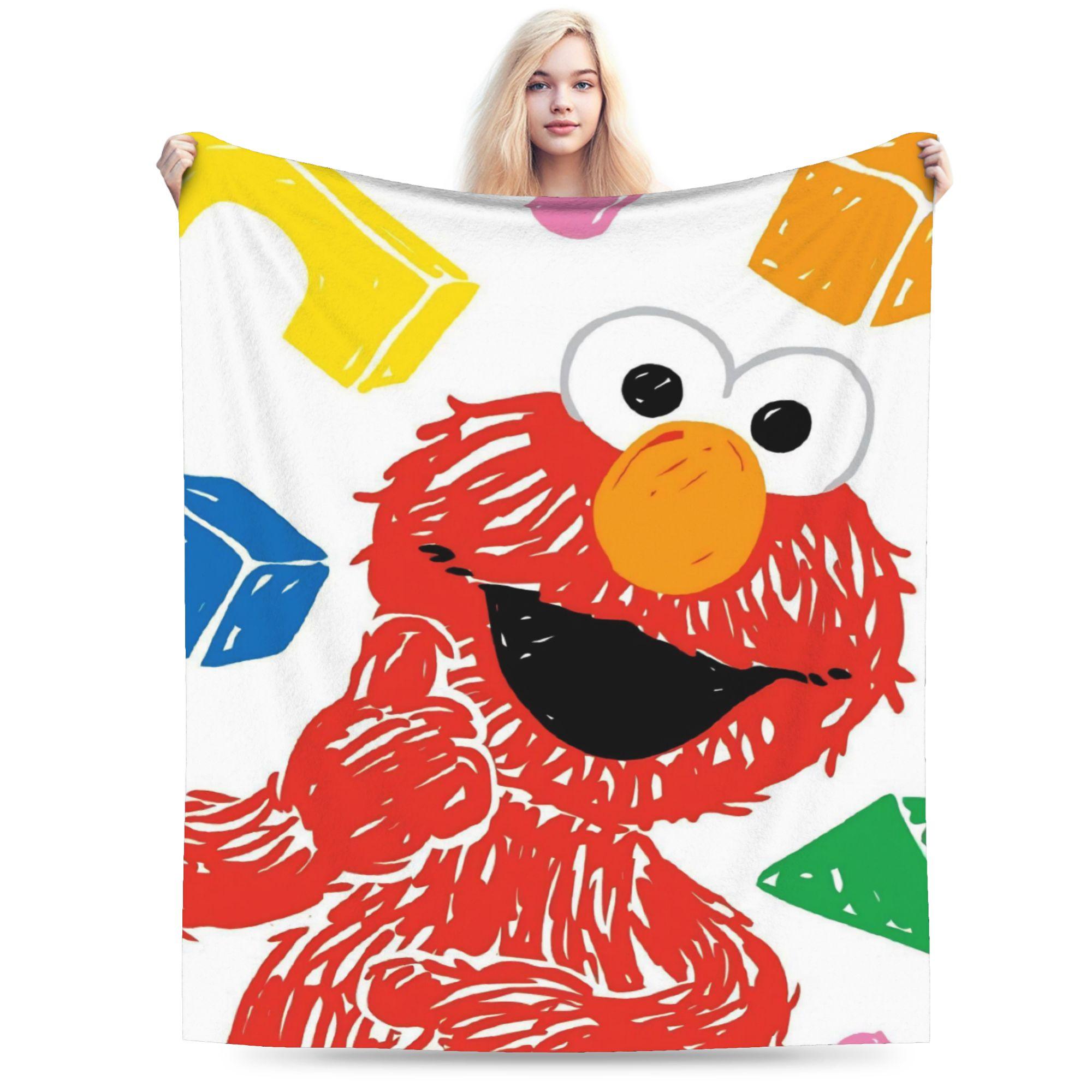 

Sesame Street Cartoon Blanket Cover Velvet Elmo Lightweight Thin Throw Blankets for Bedding Couch Bedroom Quilt 75x90cm