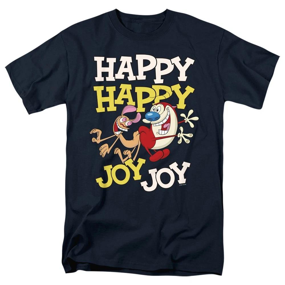 Ren And Stimpy - Happy Happy Joy Joy - Unisex Short Sleeve Children s T-shirt - Blue 150