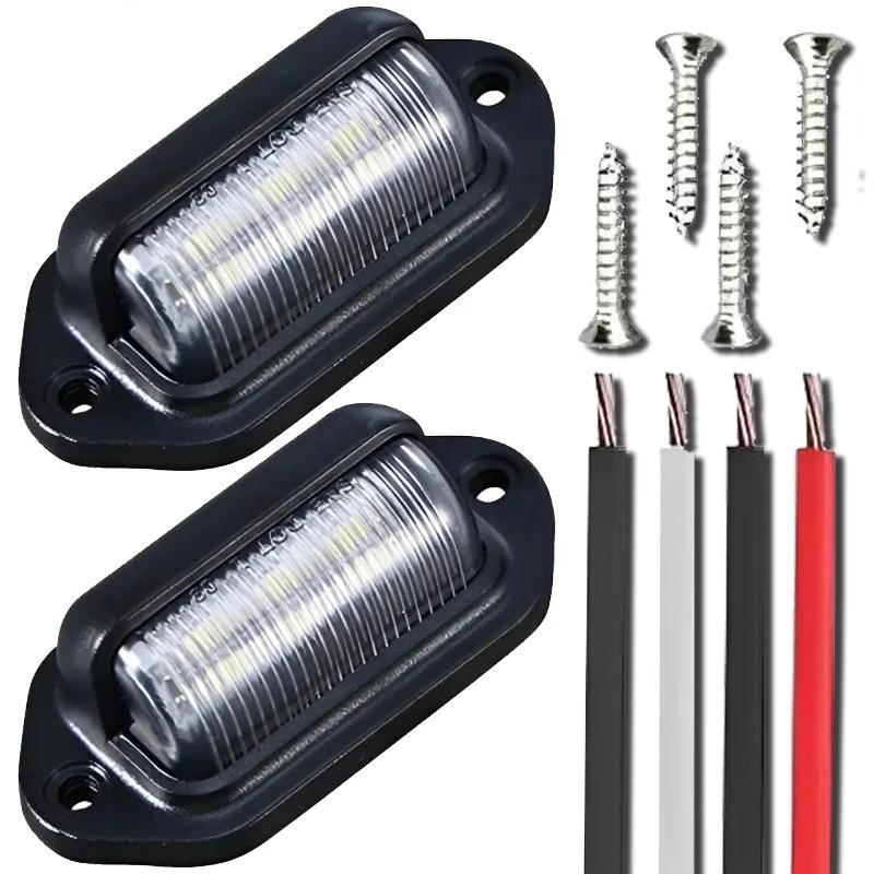 2 Stück 6 LED Kennzeichenbeleuchtung Universal Auto LKW RV Anhänger Van Lizenzen Rücklicht Wasserdichte Rückleuchten Werkzeuge Zubehör