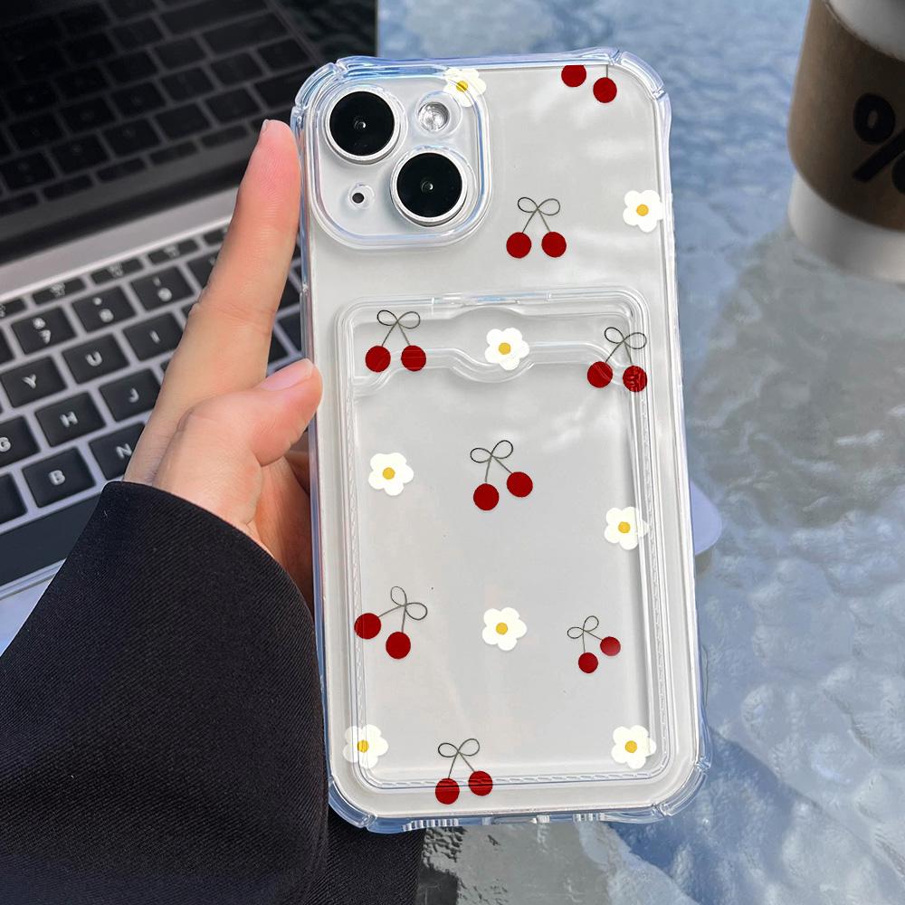 Pouzdro na telefon na kartu pro iPhone 11 13 XR 15 14 Pro Max iPhone 12 16 7 8 Plus XS Max Samsung S24 S23 A15 A55 A05 A54 Redmi 12 13C 13 9 Cartoon Protection