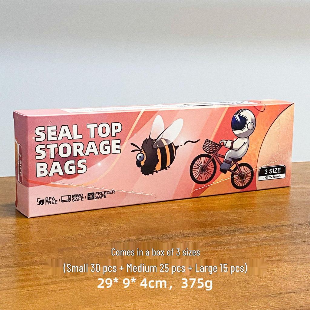 Double-Reinforced Food-Grade Sealable Fresh-Keeping Bags for Household Refrigerator Storage