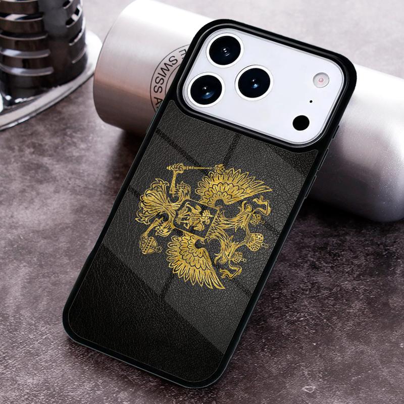 Russian coat of arms Flag Phone Case for iPhone 17 16 15 Pro Max Air 14 13 12 11 Plus Shockproof Capa Cover