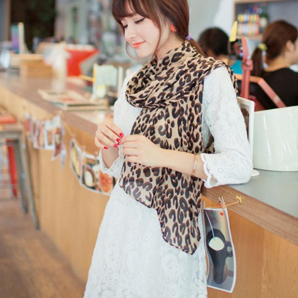 

Довгий Жіночий Модний Шифоновий Шаль Леопардовий Шарф Накидка