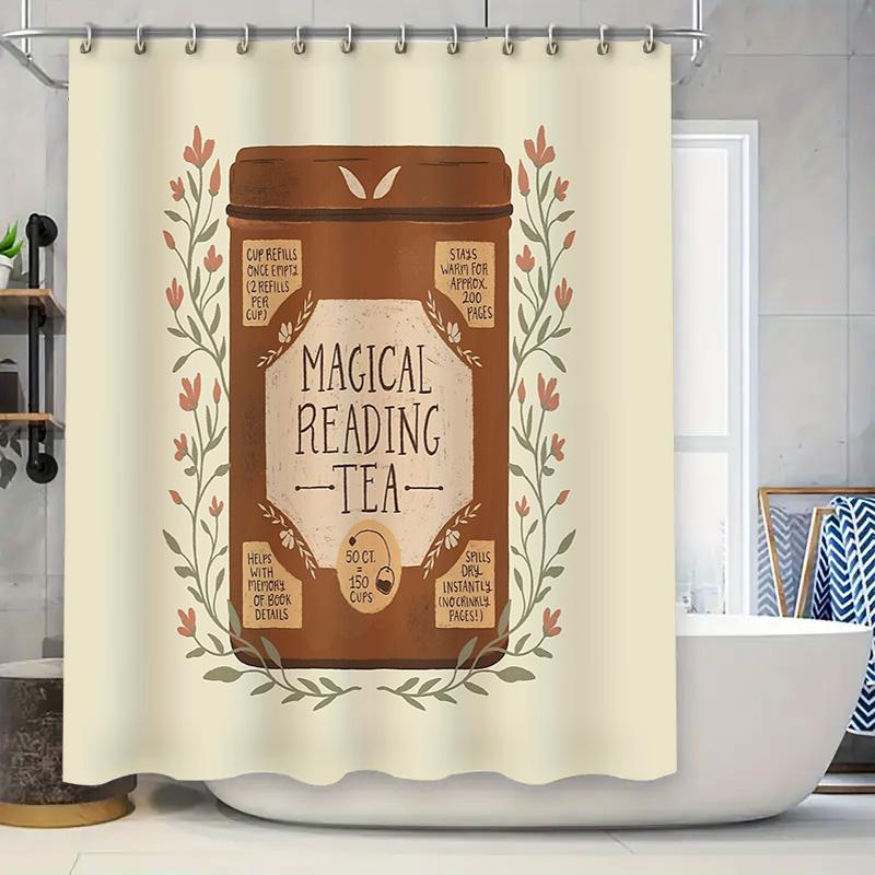 

Floral Bathtub Curtain Gothic Halloween Spooky Shower Curtain Vintage Dark Academia Home Decor W60H190(CM)-1 Pcs