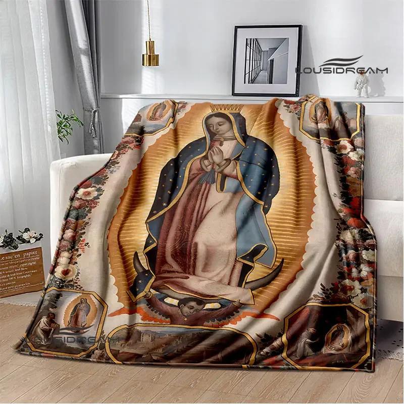 Virgin Mary Faith Print Blanket Flannel Soft Comfort Blanket Home Travel Blanket Kids Warm Blanket picnic blanket birthday gift