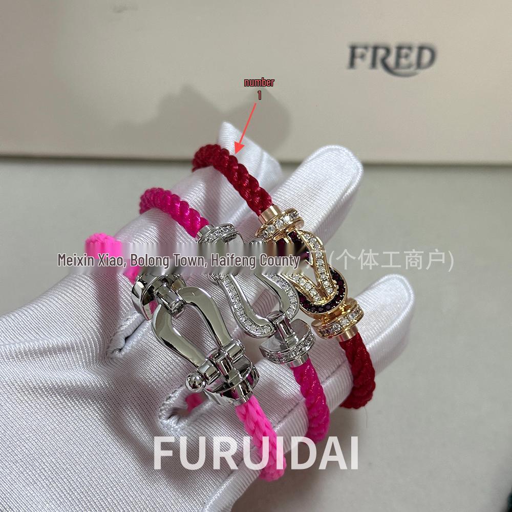 Fei Family Year of the Horse Diamond Horseshoe Buckle 8-Shaped Bracelet - Unisex, Versatile DIY Hand Rope for Couples