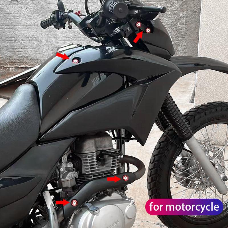 10pcs M6 Bolt Set Car Modification Gasket Screw Aluminum Fender Washers Fender Bumper Engine JDM RACING Style NO LOGO