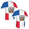 Den dominikanske republikk 3D-trykte T-skjorter for menn kvinner avslappet gate kort ermet topper pustende komfortable utendørssports-t-skjorter