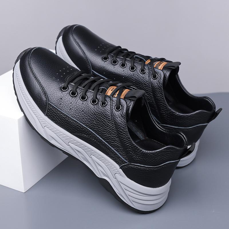 Fashion Genuine Leather Mens Shoes Leisure Walk Sneakers  Non-Slip Running Shoes Lightweight Anti-slip Outdoor Sports Footwear Trainers
