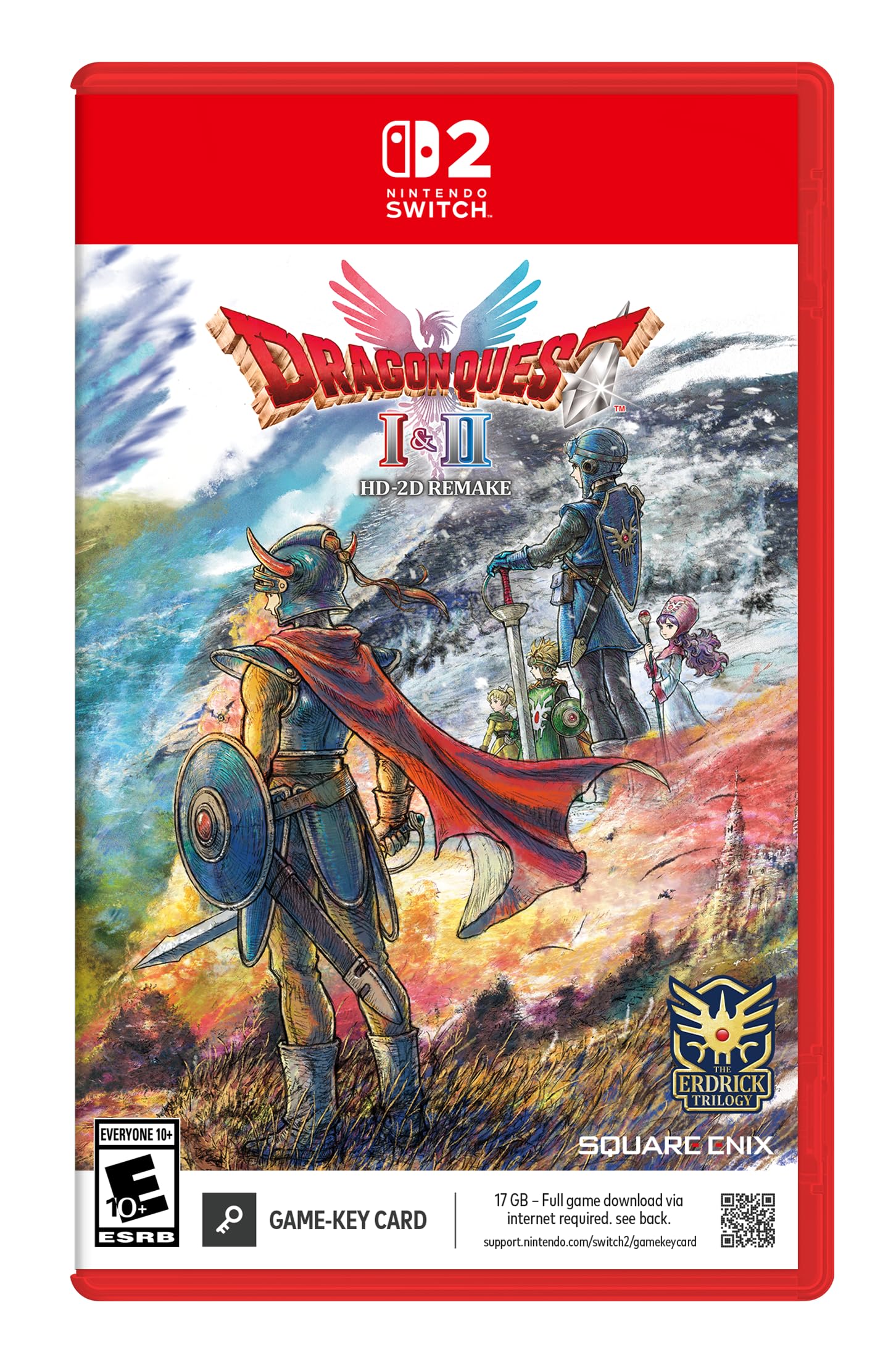 Dragon Quest I II Remake Северный Switch 2 и HD-2D (Импорт Америки) – (Карта с игровым ключом) красный