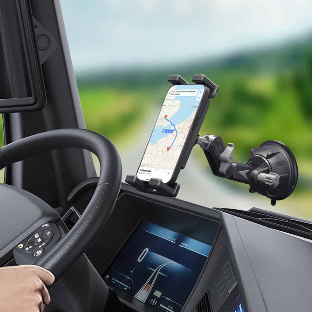 Suction Cup Car Phone Holder with Adjustable Arm & 360 Rotation Car Phone Mount Heavy Duty Truck Accessories