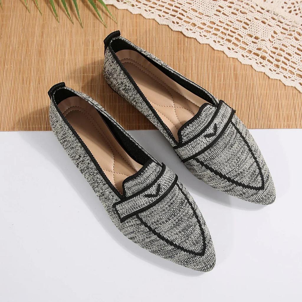 Fashion Women's Ballet Flats Shoes Pointed Toe Barefoot Slip-on Sandals Casual Low Heel Luxury Brand Loafers Woman Designer Shoes