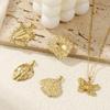 2pcs Turtle Fossil Brass Charm Pendant 18k Gold Plated Melon Seed Buckle Brass Pendant For Women Fashion Jewelry Making Findings