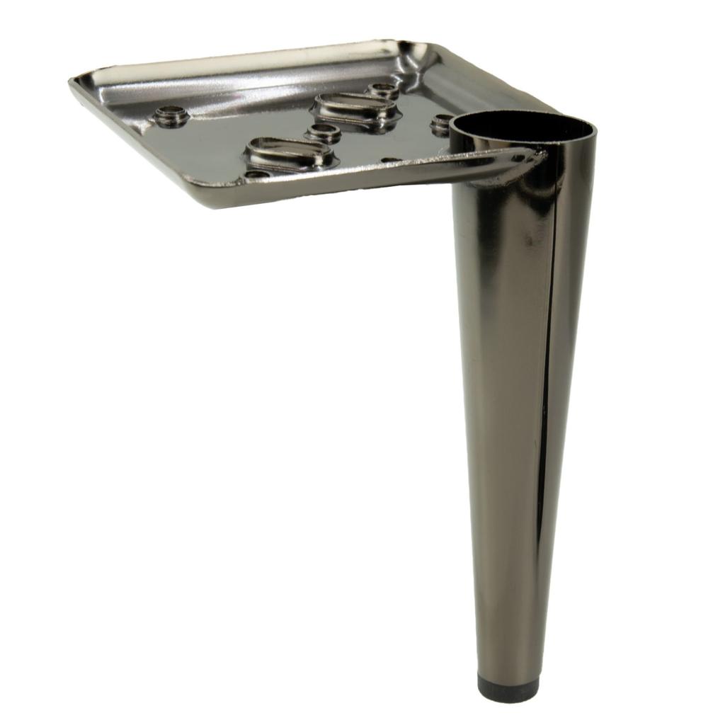 Set of 4 furniture legs, black chrome pin, height 17 cm