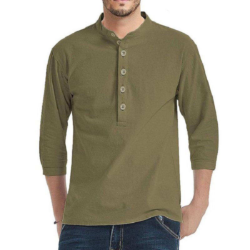 Men Fashion Shirt Three Quarter Sleeve 