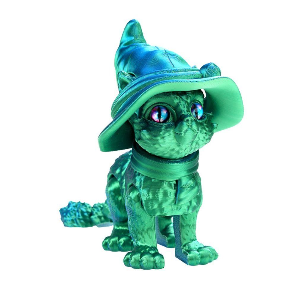 Plastic Material 3D Printed Cat Model Realistic Design Cute Cat Figure  Desktop Display