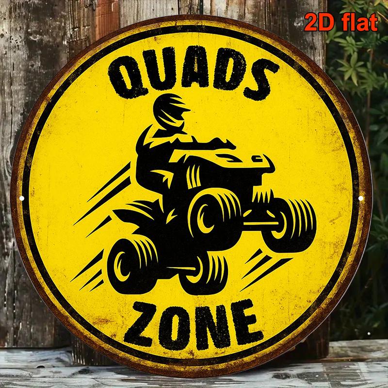 D Flat D Flat D Flat D Flat D Flat Print pc Metal Iron Sign Vintage Quad Bike Metal Sign X Cm Round W 20x20cm(8x8inch)