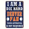 1pc Retro Denver Football Aluminium Metal Sign 8x12in Home Bar Man Cave Wall Decor