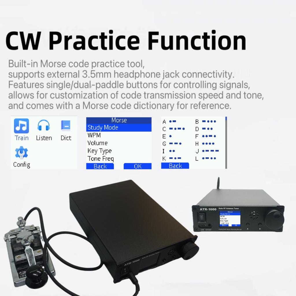 AMNVOLT ATR1000 1000W 1.8-30MHz Automatic Antenna Tuner 3 Modes Full Waveband Radio Receiver Mini Radio Equipment For YAESU ICOM
