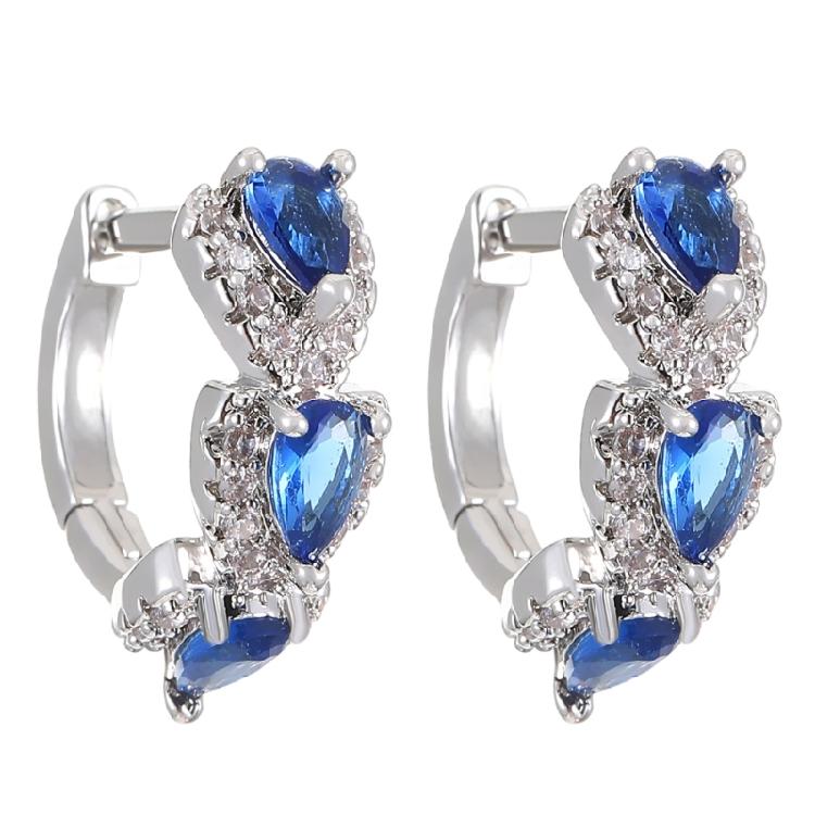 Elegant Hoop Earrings with Zirconia Sophisticated Zirconia Hoops Ear Rings for Women Suitable for Formal Event