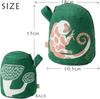 Morita MiW Gusseted Pouch, featuring a design of tree tails and cribs. Green. This adorable, round pouch features a thick, tightly woven fabric with