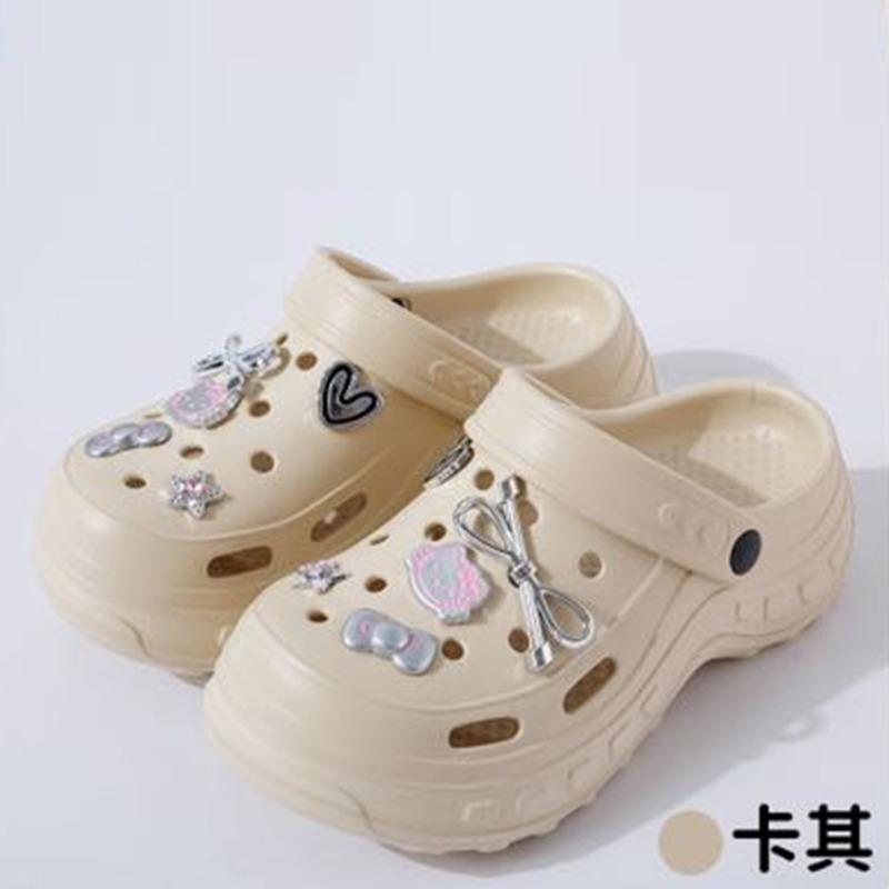 New hole shoes women's indoor and outdoor stepping on shit feeling comfortable and breathable eva slippers thick-soled slippers wholesale