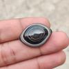 Polished Black Banded Eye Agate Cabochon Gemstone, 51.80 Carat Stone, 29x20x13 MM Size.