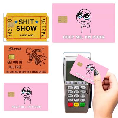 Credit Card Skin Sticker Cover Funny Debit Card Decal Wrap for Bank Metro Key Card Debit Credit Card