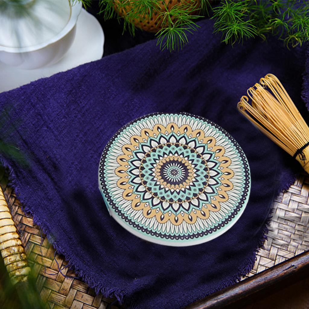 6 Stück/Set Bunte Runde Keramik Untersetzer Kaffee Getränk Teetasse Matte Platzset Party Kreativ Mandala Tischmatte Dekoration 10cm