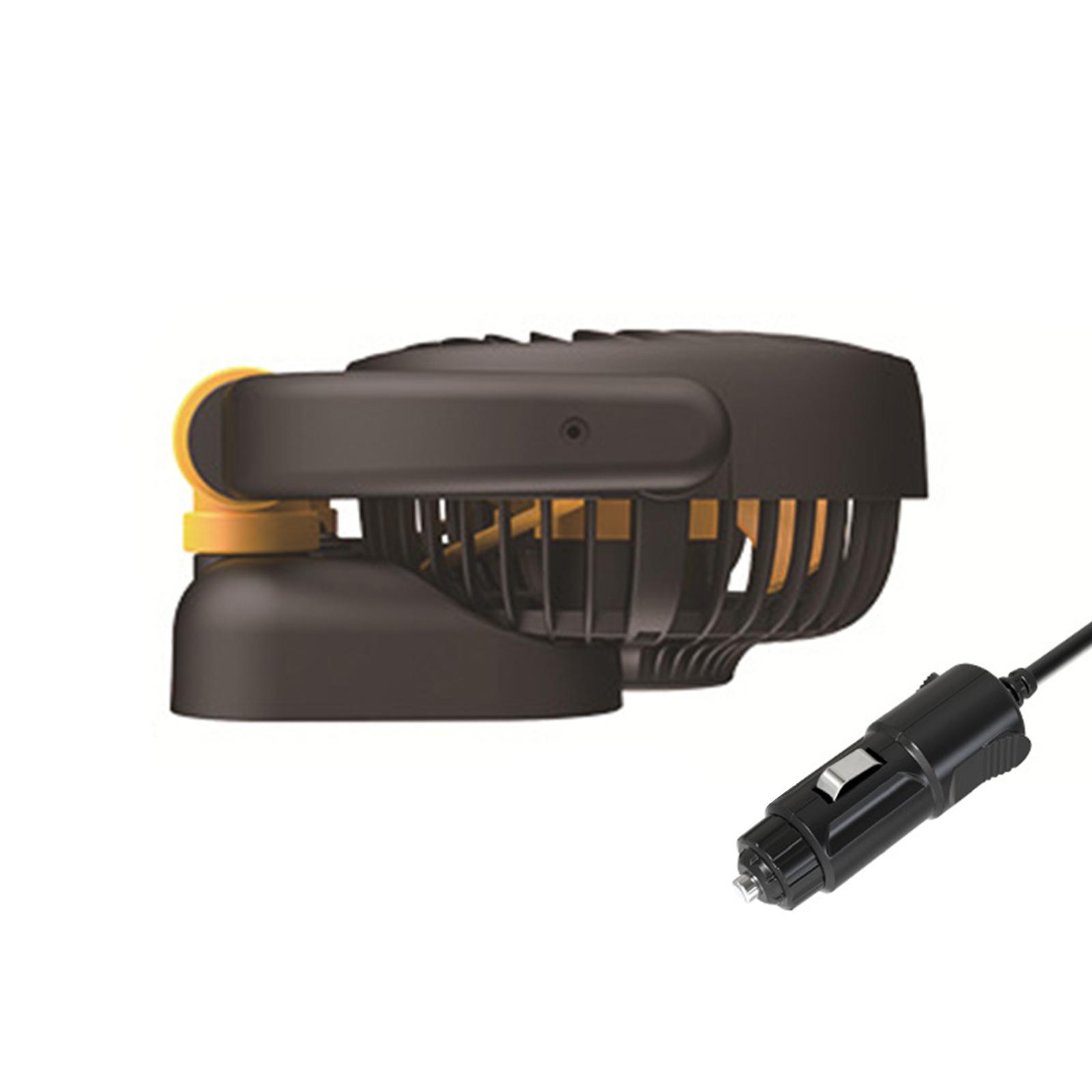 

Автомобильный вентилятор USB/12 В/24 В, вентилятор для автомобиля с 2 скоростями, вращающийся на 360 градусов вентилятор с двойной головкой, вентилятор для электромобиля с сильным ветром 12V