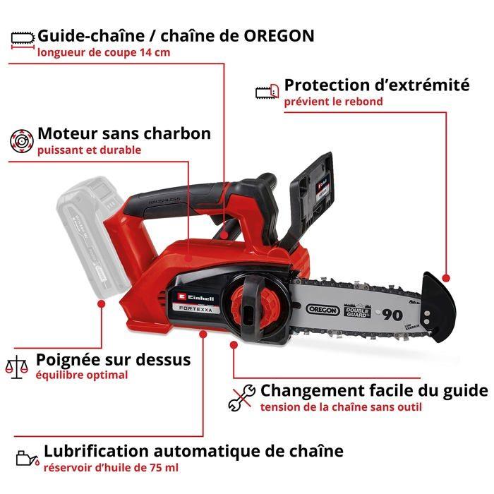 Einhell professional elagueuse sans fil fortexxa 18/20 th solo pxc (18v, 3800 tr/min) livré sans batterie ni chargeur