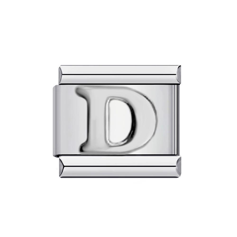 26 English A-Z Letter Name Custom Silver Color 9mm Link Charms Italian Stainless Steel Bracelet DIY Jewelry Making Hand Chain