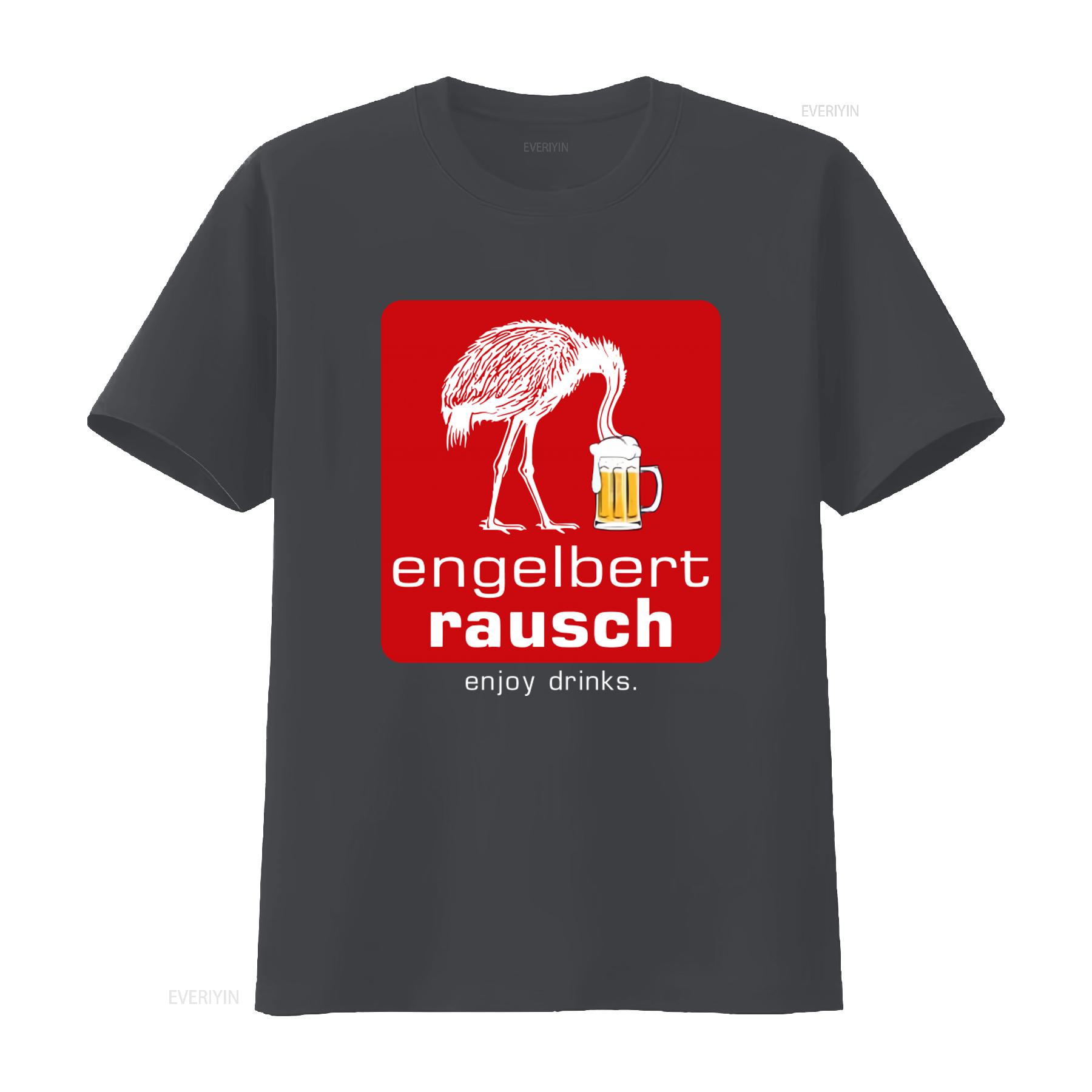 Engelbert Rausch Bier T-Shirt Lustige Idee Parodie mit Genussgetränke Motiv Perfekt für Liebhaber vintage Gewaschenes Grafik-T-Shirt Unisex Freizeit 2XL