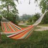Double Wide Heavy Duty Canvas Hammock With 60cm Wooden Rods Fringe Outdoor Camping Swing Garden Backyard Relaxation